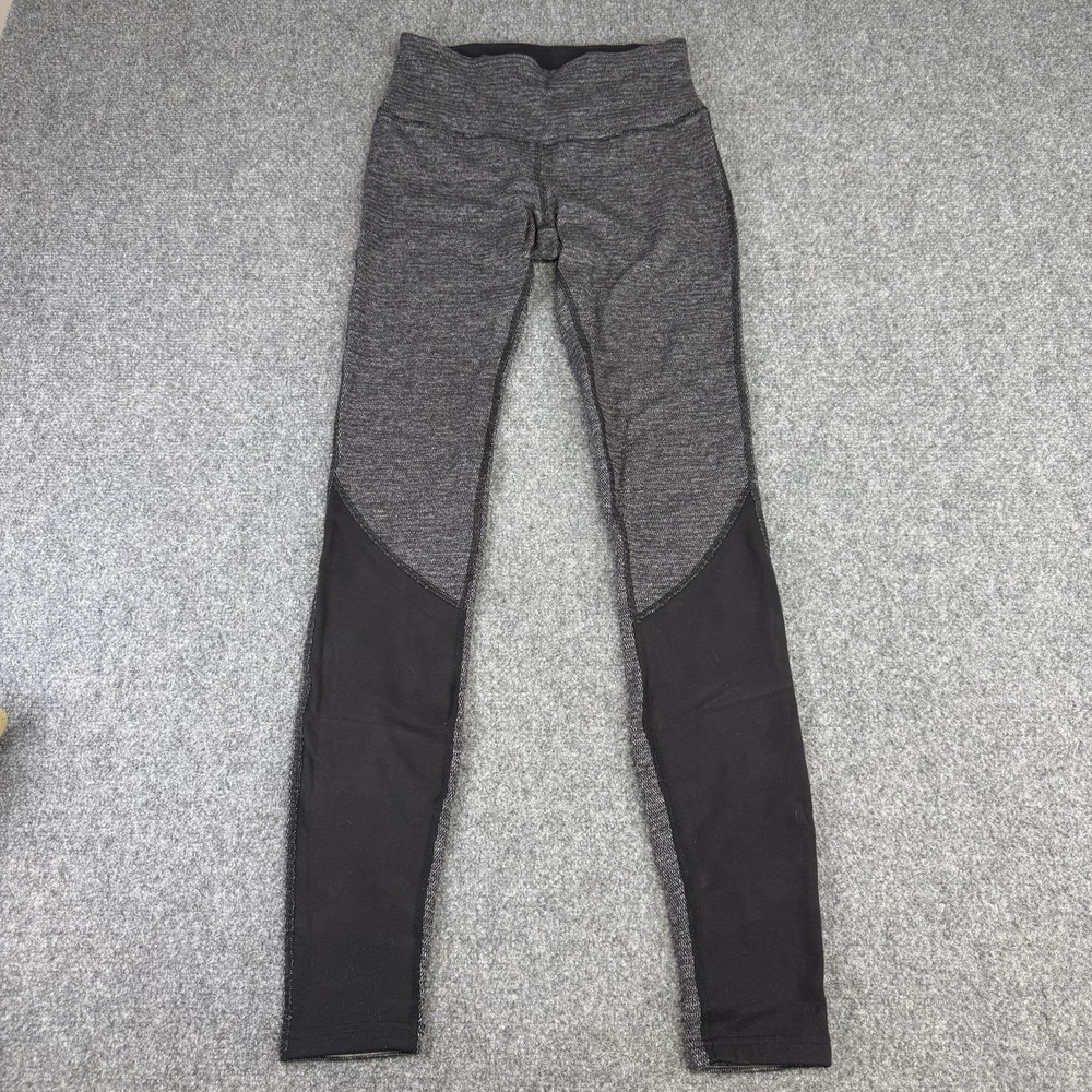 Lululemon Womens Leggings Heathered Gray Black Colorblock Running  Size 4